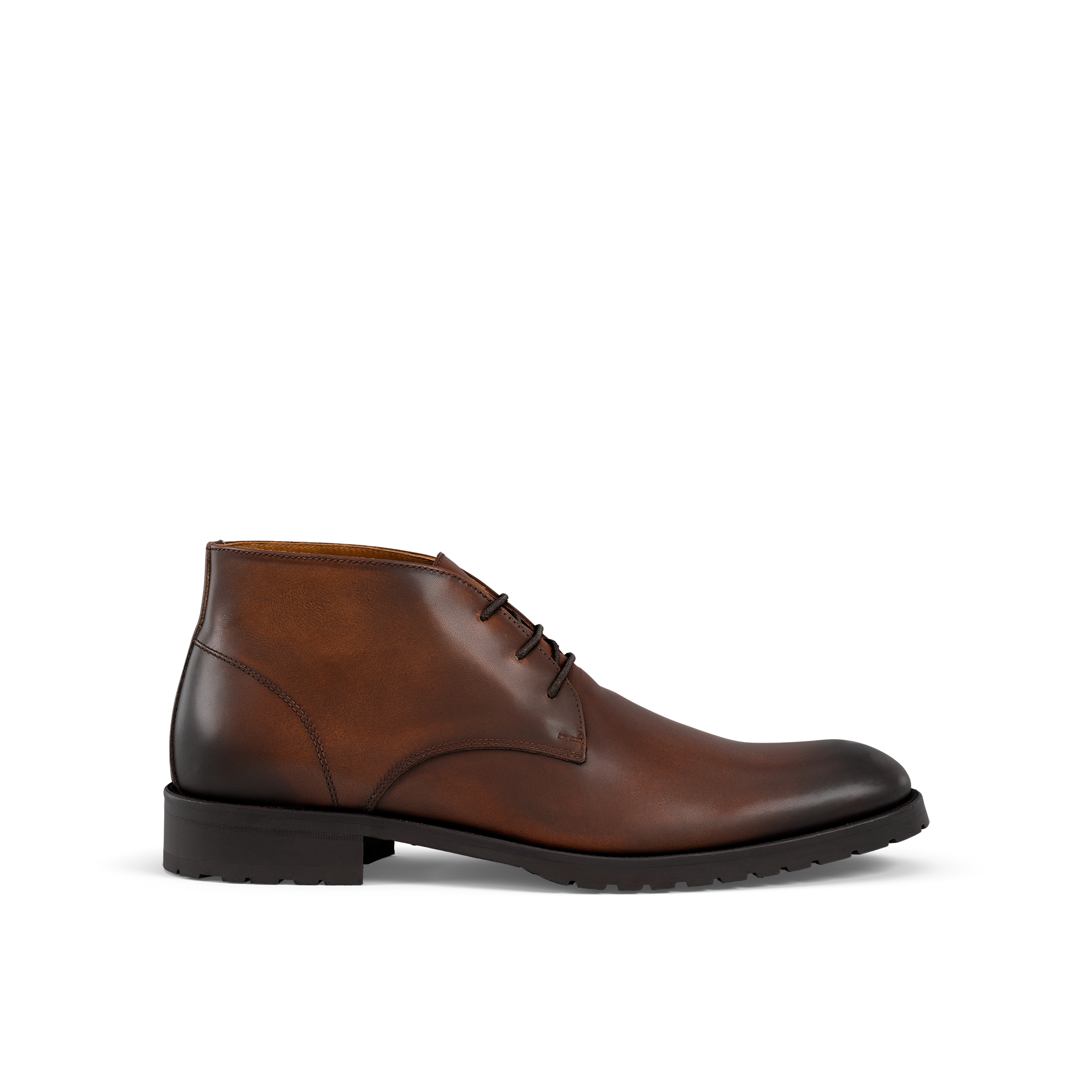 Dark brown Chukka boots 100% leather from French brand Bexley, size 8 Frank James Bexley Quality Real Leather Lace Up Brogue  main image 2