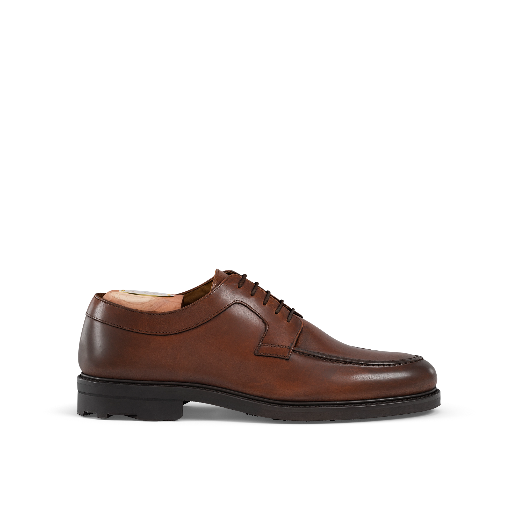 Brown Cognac Derby Shoes - Rubber outsole Hudson Ii Gomme 