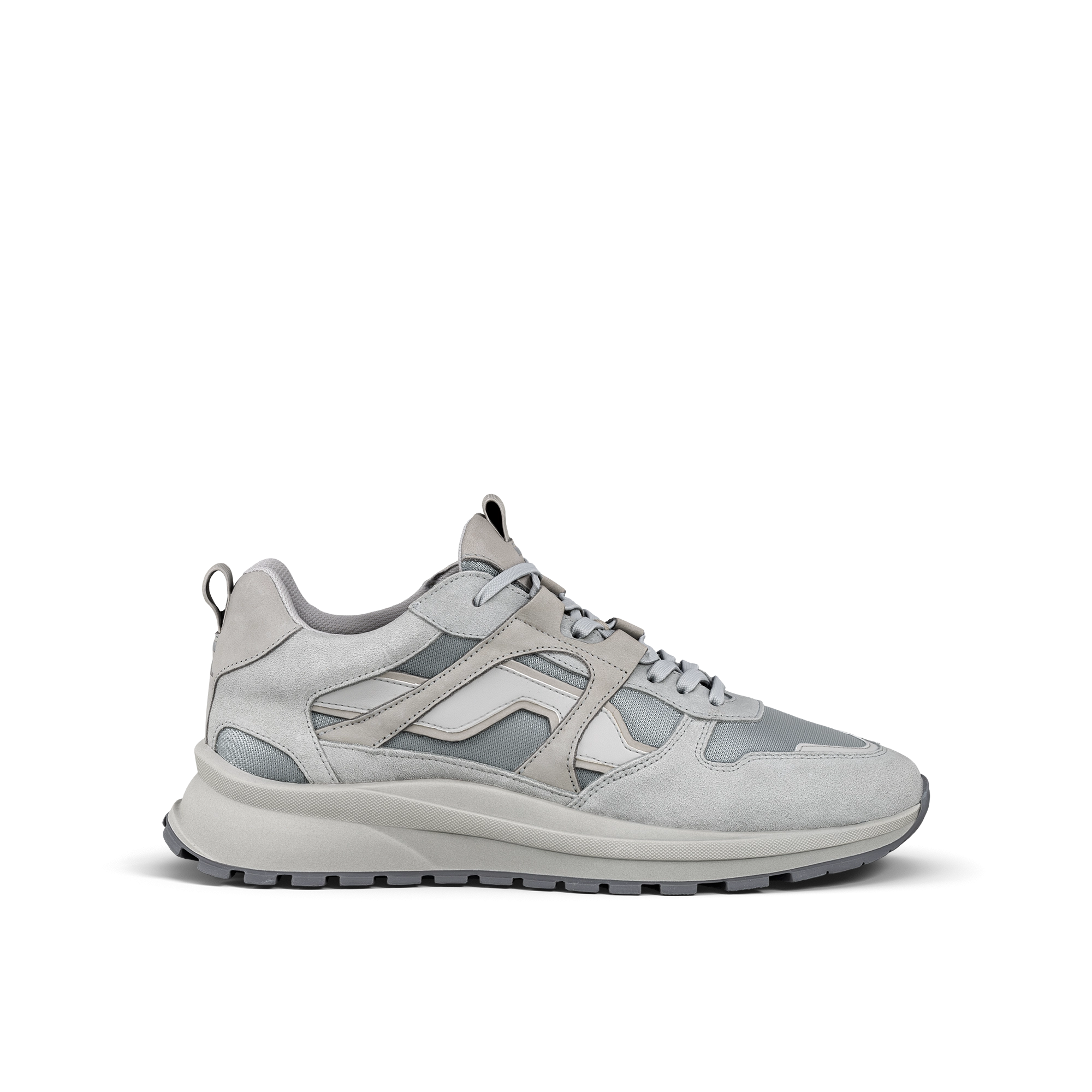 Sporty & Rich Light Gray Mesh Athletic Sneakers RBX Live Life Active Mesh Lace Up Sneaker Gray White Men main image 2