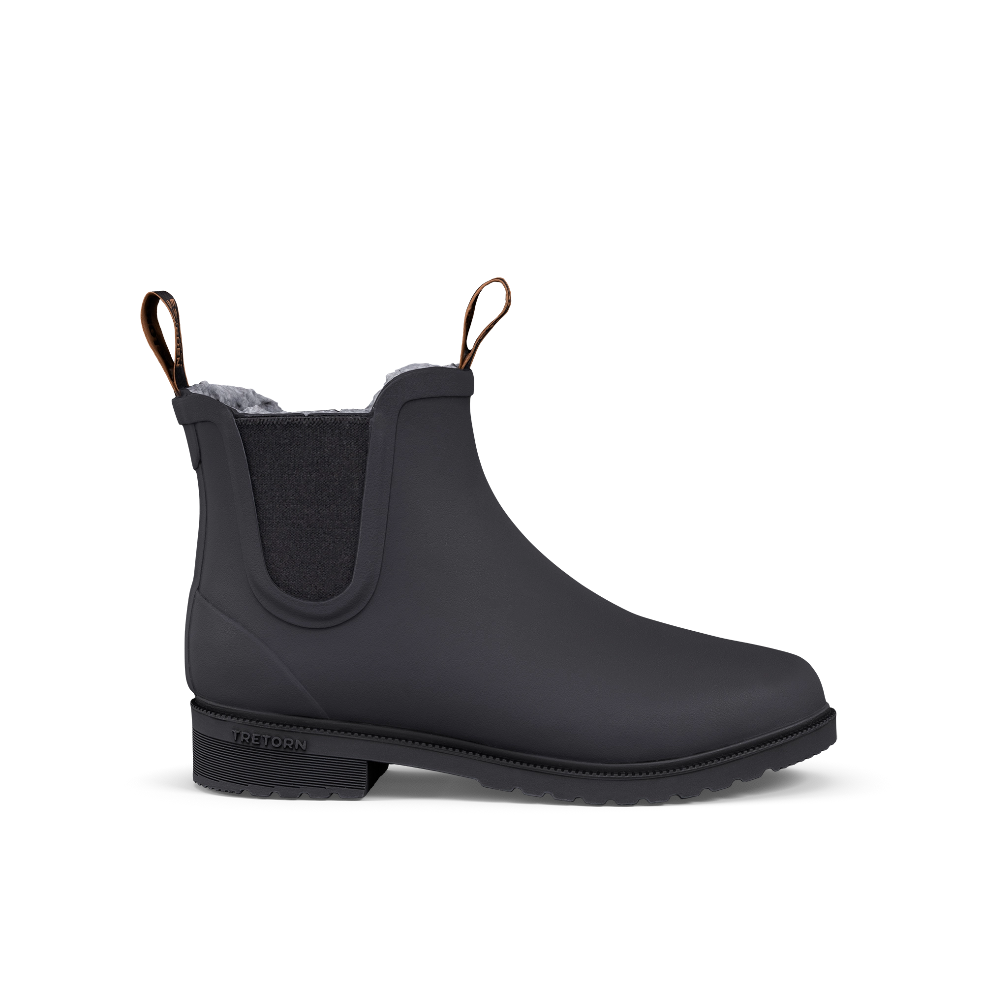 thumbnail image 2 of Tretorn Lina Women's Chelsea Rain Boots – Black, Fur Lined, Size 9, NWOB 2 of 4