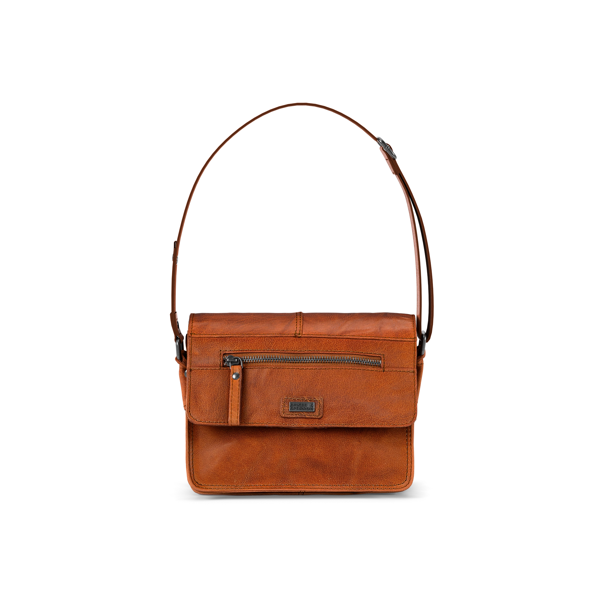 Leather Crossbody Bag - Alaska - Brandy Cognac